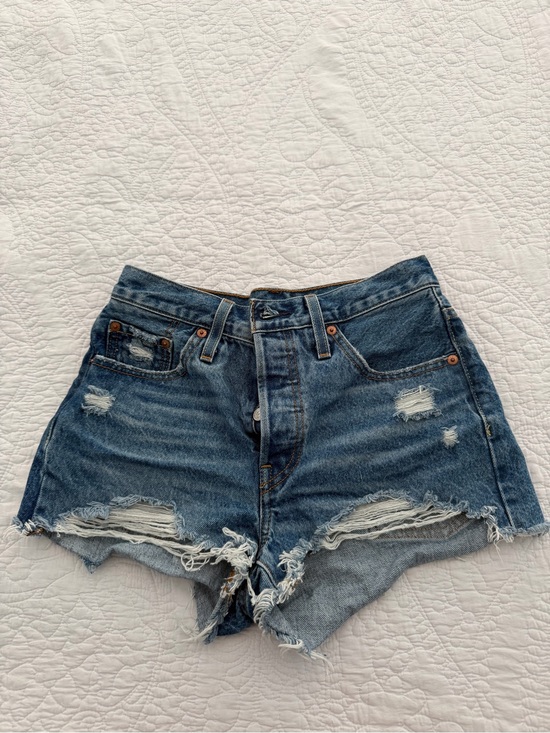 Levi's Pants - Levi 501 High-Rise Denim Shorts - Blue